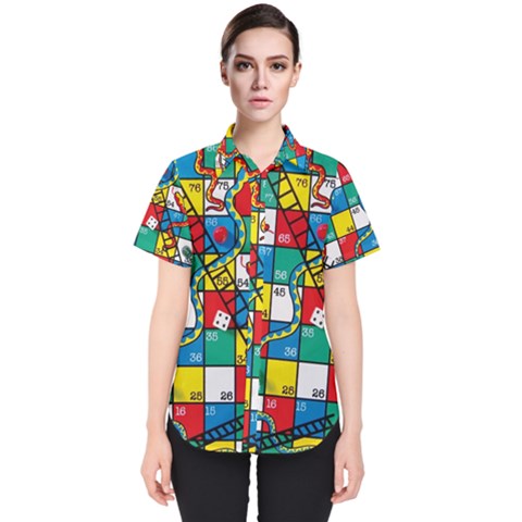 Snakes And Ladders Women s Short Sleeve Shirt by Ket1n9