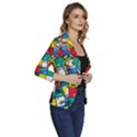 Snakes And Ladders Women s One-Button 3/4 Sleeve Short Jacket View3
