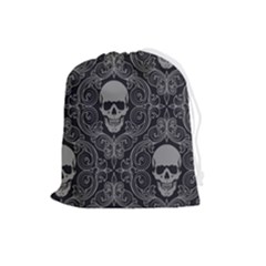 Dark Horror Skulls Pattern Drawstring Pouch (large) by Ket1n9