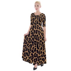 Tiger Skin Art Pattern Half Sleeves Maxi Dress by Ket1n9