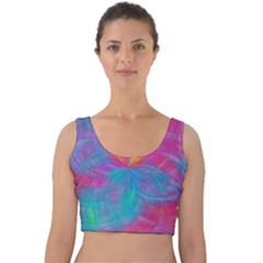 Abstract Fantastic Ractal Gradient Velvet Crop Top by Ket1n9