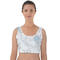 Traditional Art Batik Flower Pattern Velvet Crop Top by Ket1n9