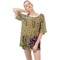 Traditional Art Batik Pattern Oversized Chiffon Top by Ket1n9
