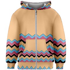 Chevrons Patterns Colorful Stripes Kids  Zipper Hoodie Without Drawstring by Ket1n9