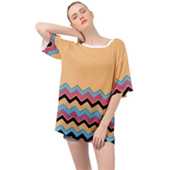 Chevrons Patterns Colorful Stripes Oversized Chiffon Top by Ket1n9