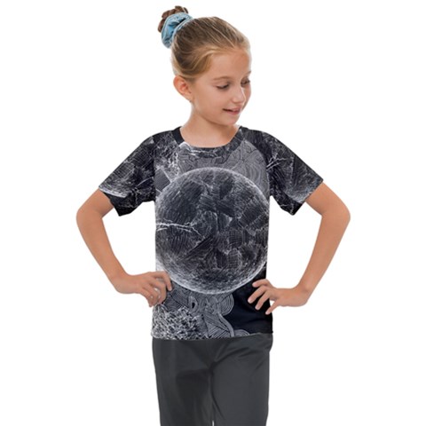Space Universe Earth Rocket Kids  Mesh Piece T-shirt by Ket1n9