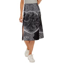 Space Universe Earth Rocket Midi Panel Skirt by Ket1n9