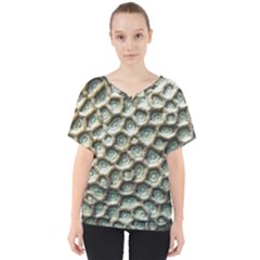 Ocean Pattern V-neck Dolman Drape Top by Ket1n9