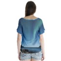 Aurora Borealis Lofoten Norway V-Neck Flutter Sleeve Top View2