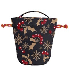 Dinosaur Colorful Funny Christmas Pattern Drawstring Bucket Bag by Ket1n9