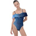 Data Computer Internet Online Frill Detail One Piece Swimsuit View1