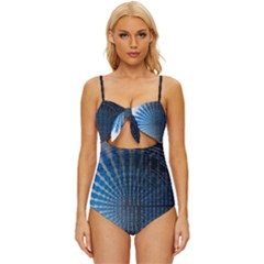 Data Computer Internet Online Knot Front One-piece Swimsuit by Ket1n9