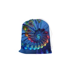 Top Peacock Feathers Drawstring Pouch (small) by Ket1n9