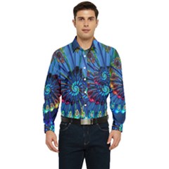 Top Peacock Feathers Men s Long Sleeve Pocket Shirt  by Ket1n9