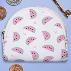 Fresh Watermelon Slices Texture Horseshoe Style Canvas Pouch by Ket1n9