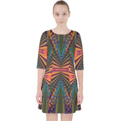Fresh Watermelon Slices Texture Quarter Sleeve Pocket Dress by Ket1n9