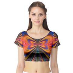 Casanova Abstract Art-colors Cool Druffix Flower Freaky Trippy Short Sleeve Crop Top by Ket1n9