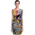Graffiti Mural Street Art Painting Sleeveless Velvet Midi Dress View1