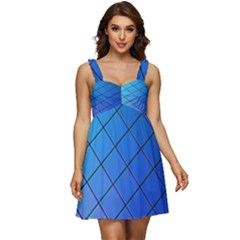 Blue Pattern Plain Cartoon Ruffle Strap Babydoll Chiffon Dress by Ket1n9