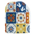 Mexican Talavera Pattern Ceramic Tiles With Flower Leaves Bird Ornaments Traditional Majolica Style Drawstring Pouch (3XL) View1