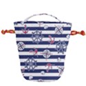 Seamless Marine Pattern Drawstring Bucket Bag View2