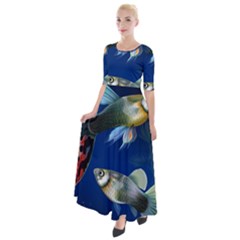 Marine Fishes Half Sleeves Maxi Dress by Ket1n9