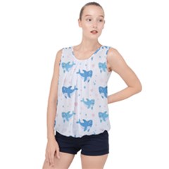 Seamless Pattern With Cute Sharks Hearts Bubble Hem Chiffon Tank Top by Ket1n9