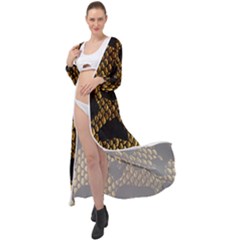 Metallic Snake Skin Pattern Maxi Chiffon Beach Wrap by Ket1n9