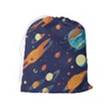 Space Galaxy Planet Universe Stars Night Fantasy Drawstring Pouch (XL) View2