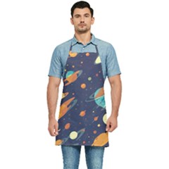 Space Galaxy Planet Universe Stars Night Fantasy Kitchen Apron by Ket1n9