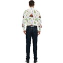 Cute Palm Volcano Seamless Pattern Men s Long Sleeve Pocket Shirt  View2