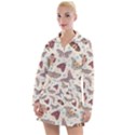 Pattern With Butterflies Moths Women s Long Sleeve Casual Dress View1