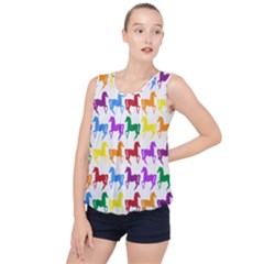 Colorful Horse Background Wallpaper Bubble Hem Chiffon Tank Top by Hannah976