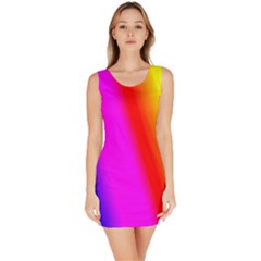 Multi Color Rainbow Background Bodycon Dress by Hannah976