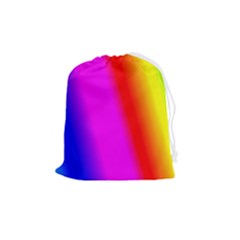 Multi Color Rainbow Background Drawstring Pouch (medium) by Hannah976