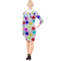 Snowflake Pattern Repeated Quarter Sleeve Hood Bodycon Dress View2