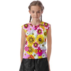Flowers Blossom Bloom Nature Plant Kids  Raglan Cap Sleeve T-shirt by Hannah976