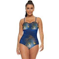Fish Blue Animal Water Nature Retro Full Coverage Swimsuit by Hannah976