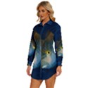 Fish Blue Animal Water Nature Womens Long Sleeve Shirt Dress View2
