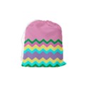 Easter Chevron Pattern Stripes Drawstring Pouch (Medium) View2