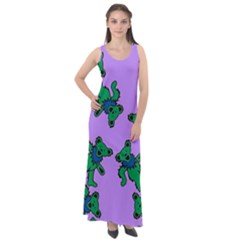 Grateful Dead Bears Sleeveless Velour Maxi Dress by Cendanart