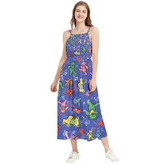 Grateful Dead Bears Pattern Boho Sleeveless Summer Dress by Cendanart