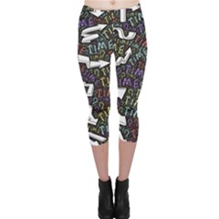 Mental Emojis Emoticons Icons Capri Leggings  by Paksenen