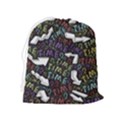 Time Nonlinear Curved Undirected Drawstring Pouch (XL) View2