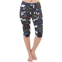 Time Nonlinear Curved Undirected Lightweight Velour Cropped Yoga Leggings by Paksenen
