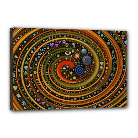 Swirl Vortex Emoji Cyclone Motion Art Canvas 18  X 12  (stretched) by Paksenen