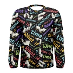 Time Nonlinear Curved Linear Men s Long Sleeve T-shirt by Paksenen