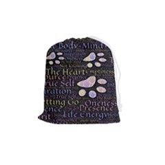 Footprints Path Mystery Unknown Drawstring Pouch (medium) by Paksenen