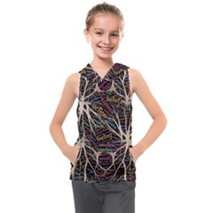 Mental Human Experience Mindset Pattern Kids  Sleeveless Hoodie by Paksenen