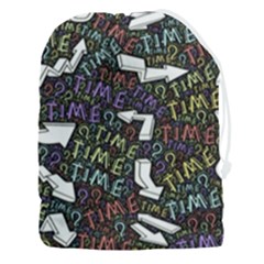 Time Nonlinear Curved Undirected Drawstring Pouch (3xl) by Paksenen